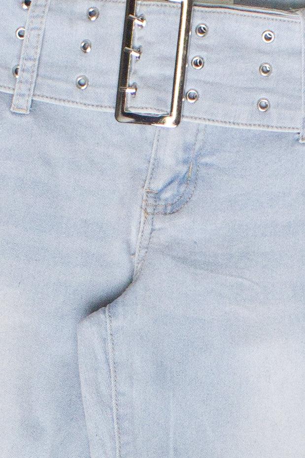 Low Rise Bootcut Belted Jeans Product Image