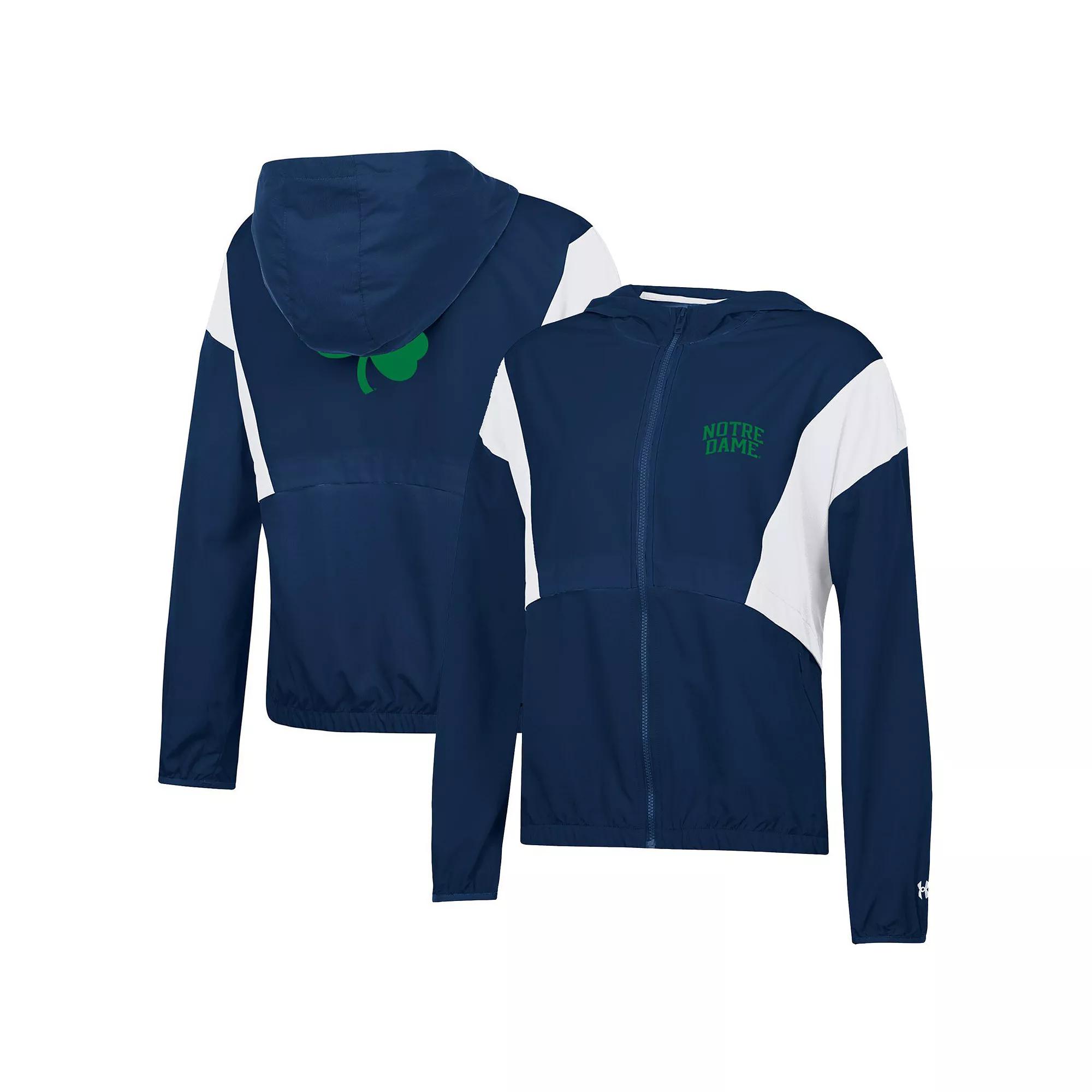 Women's Under Armour Navy/White Notre Dame Fighting Irish Game Day Full-Zip Jacket,  Product Image
