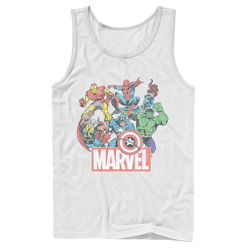 Men's Marvel Avengers Team Retro Comic Vintage Tank Top,  Product Image