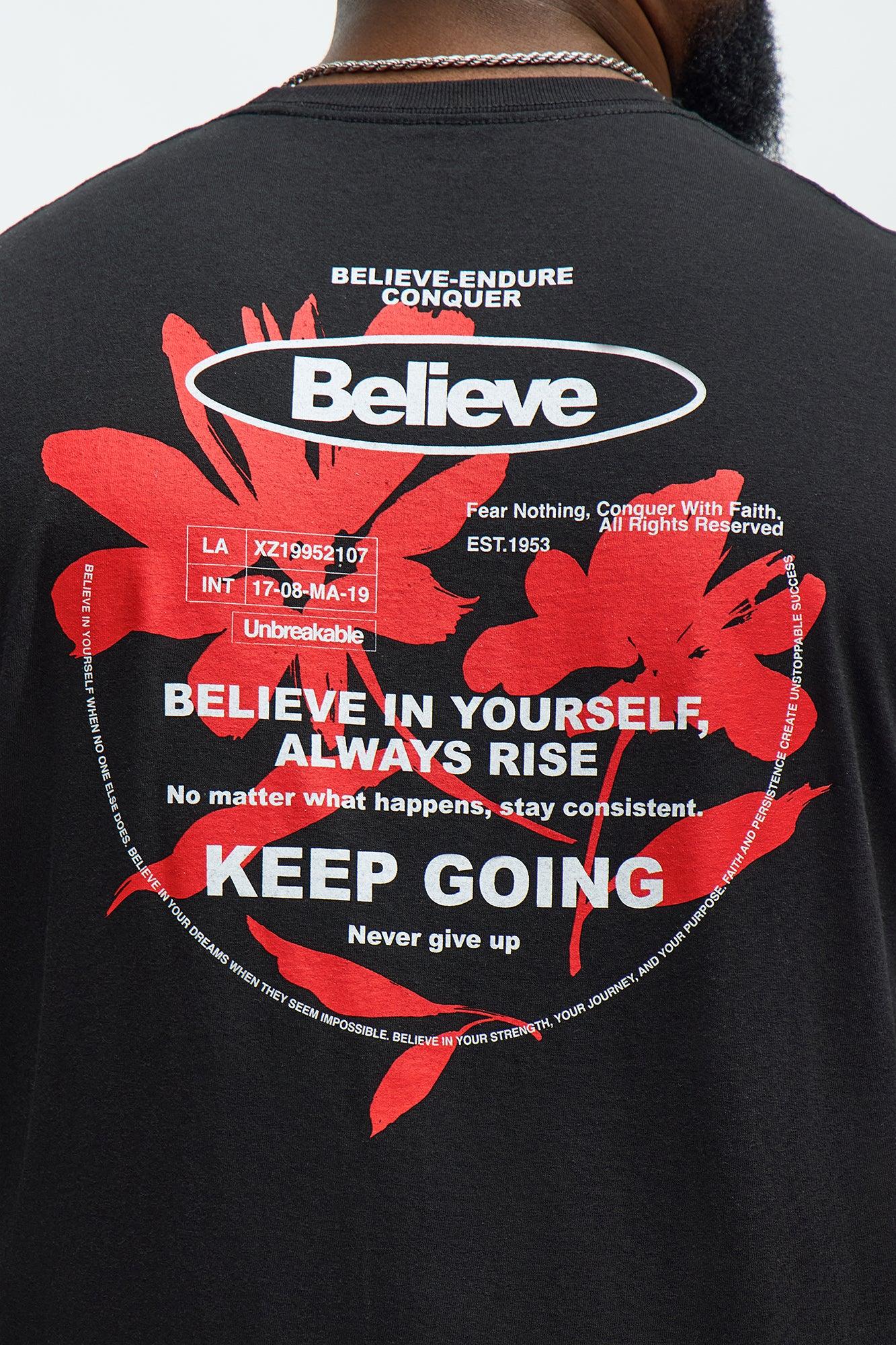 Believe Keep Going Short Sleeve Tee - Black Male Product Image