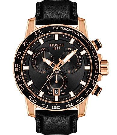 Tissot Supersport Black Leather Strap Chronograph Watch Product Image