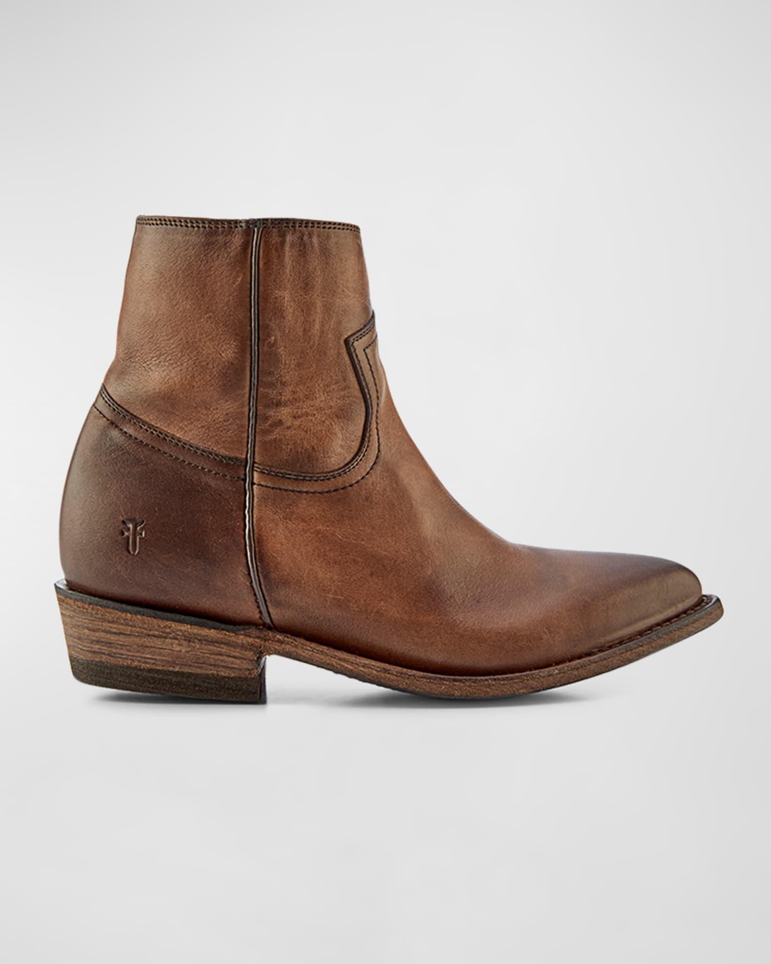 Billy Leather Zip Western Booties Product Image