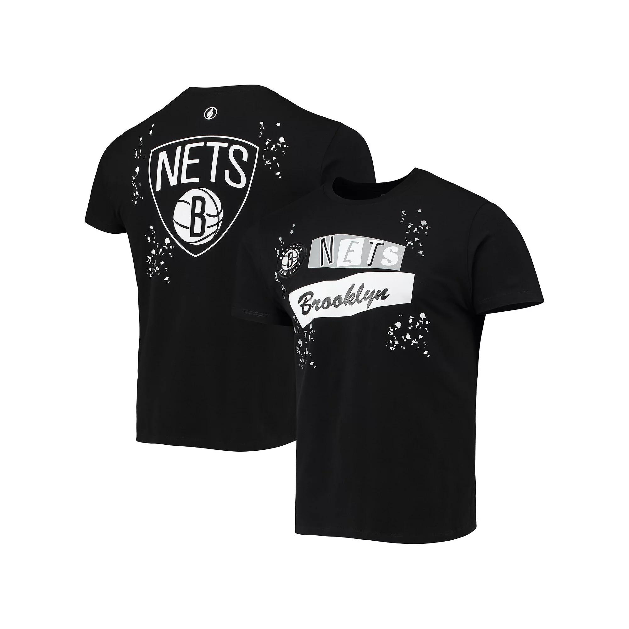Men's FISLL Black Brooklyn Nets Confetti T-Shirt, Size: 2XL Product Image
