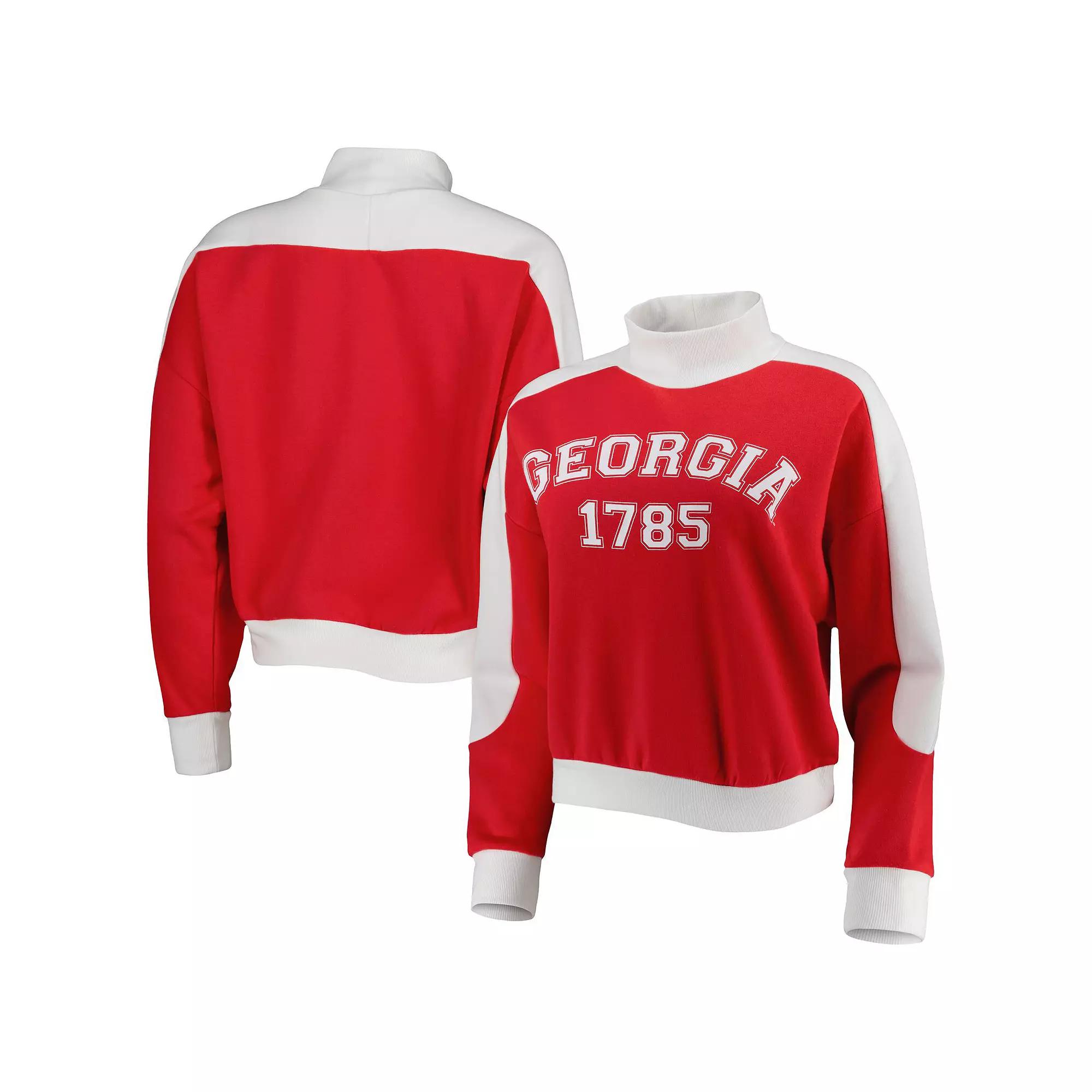 Women's Gameday Couture Red Georgia Bulldogs Make it a Mock Sporty Pullover Sweatshirt,  Product Image