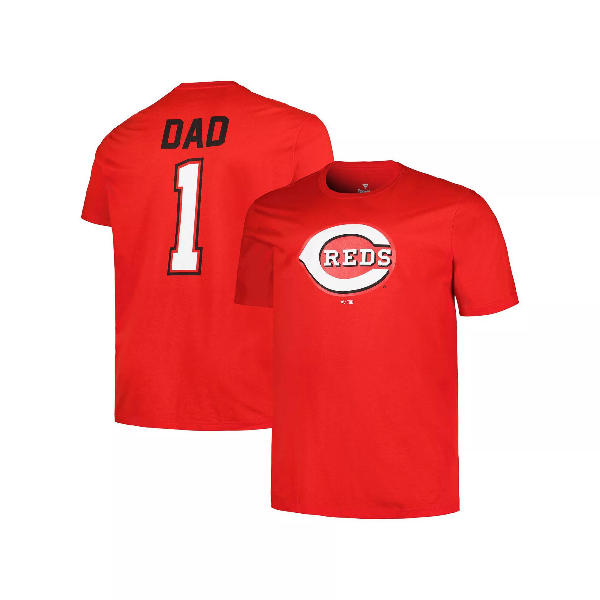 Men's Profile Red Cincinnati Reds Big & Tall #1 Dad T-Shirt,  Product Image