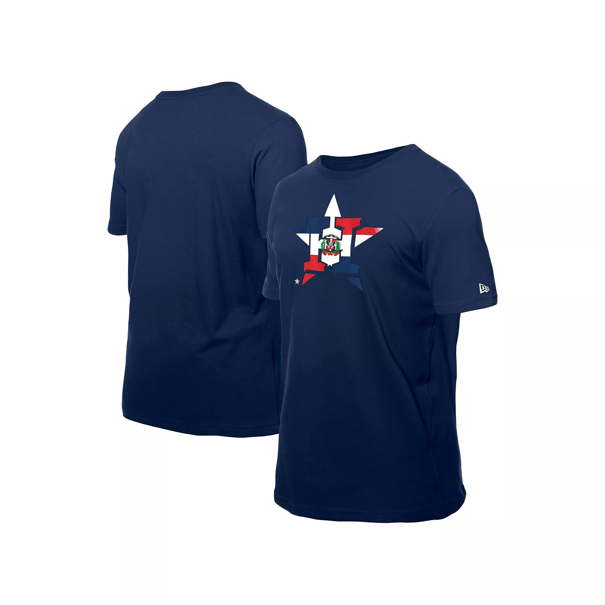 Men's New Era Navy Houston Astros Dominican Republic Flag Logo T-Shirt,  Product Image