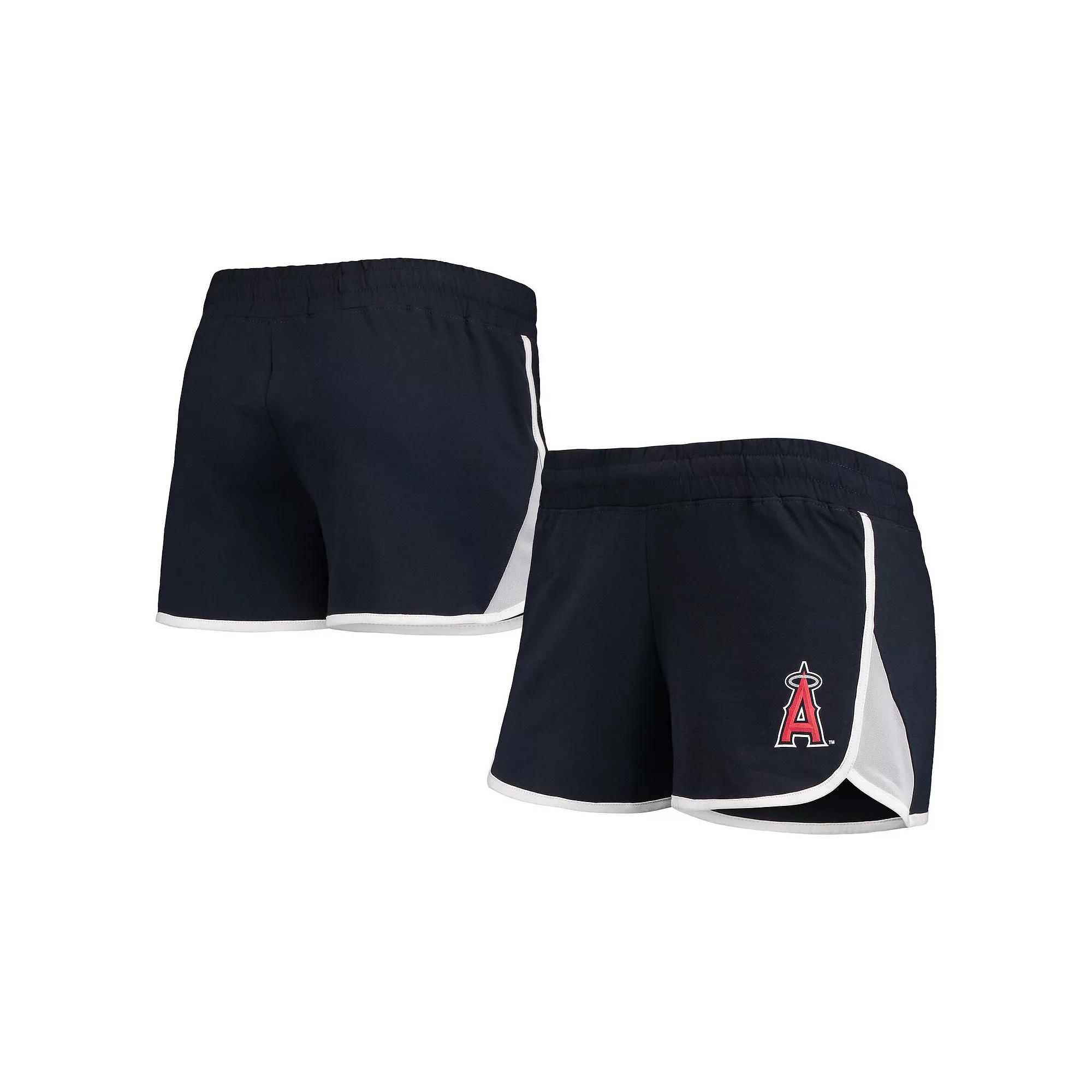 Women's New Era Navy Los Angeles Angels Stretch French Terry Shorts,  Product Image