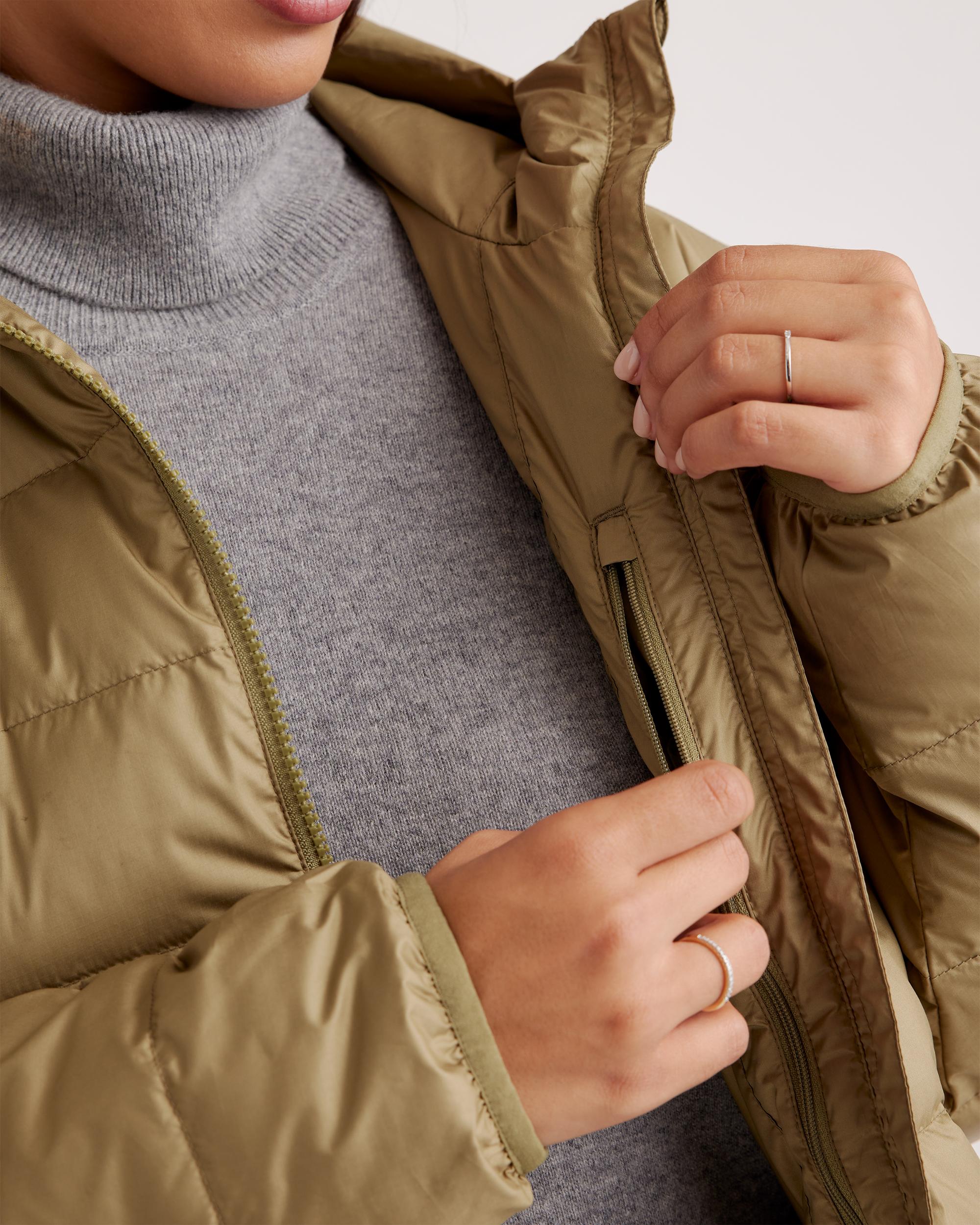 Quince | Women's Lightweight Down Packable Puffer Hooded Jacket Recycled Polyester Product Image