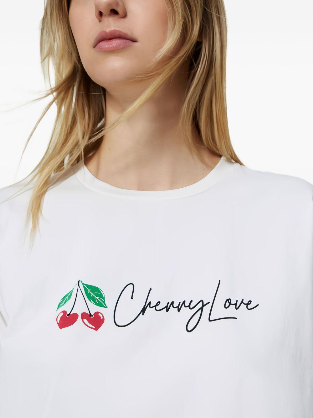 cherry-print short-sleeve T-shirt Product Image