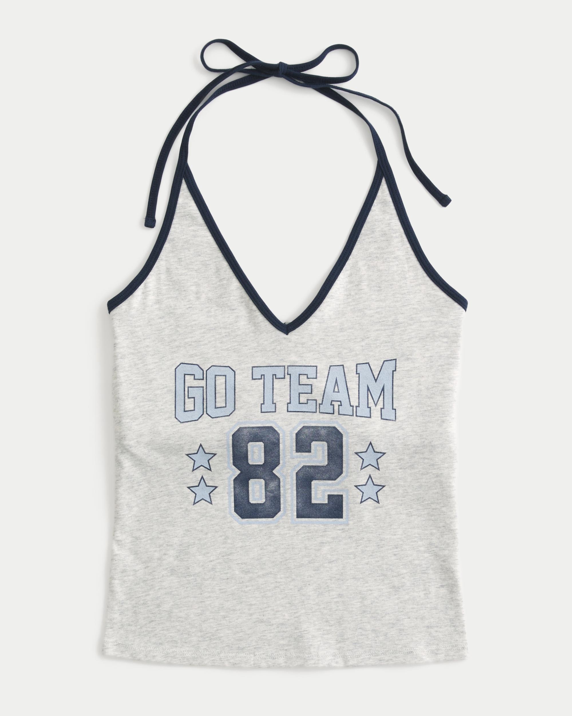 Go Team Graphic Halter Top Product Image