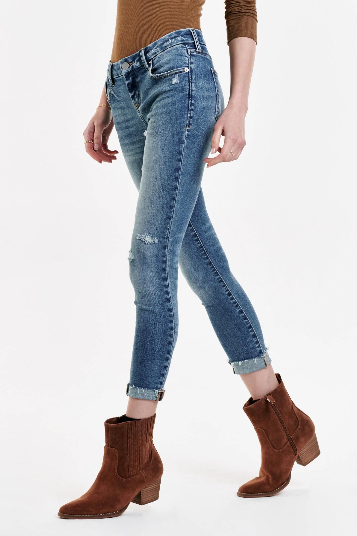 Joyrich Mid Rise Cuffed Skinny Jeans Product Image