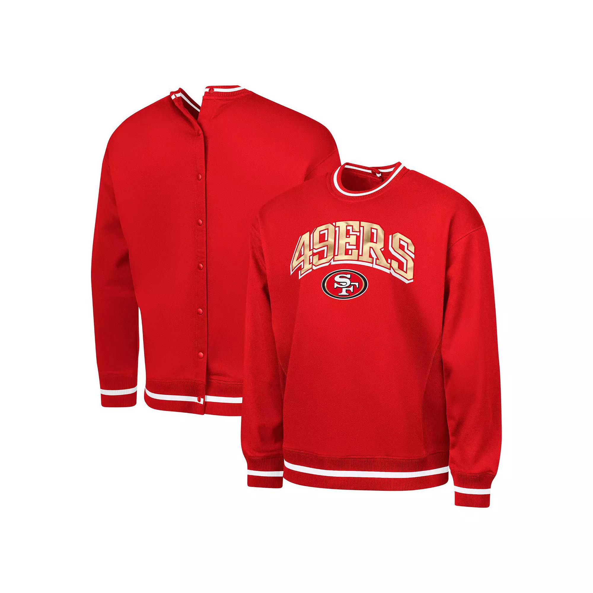 Men's G-III Sports by Carl Banks Scarlet San Francisco 49ers Adaptive Blocker Fleece Pullover Sweatshirt,  Product Image