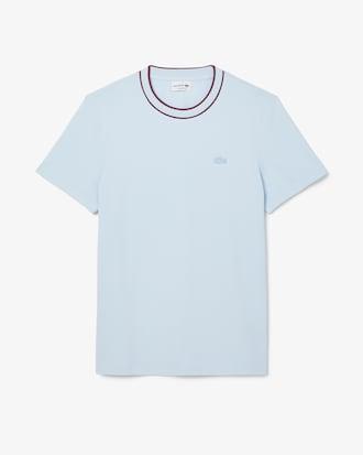 Men's Stretch Piqué Striped Collar T-Shirt Product Image