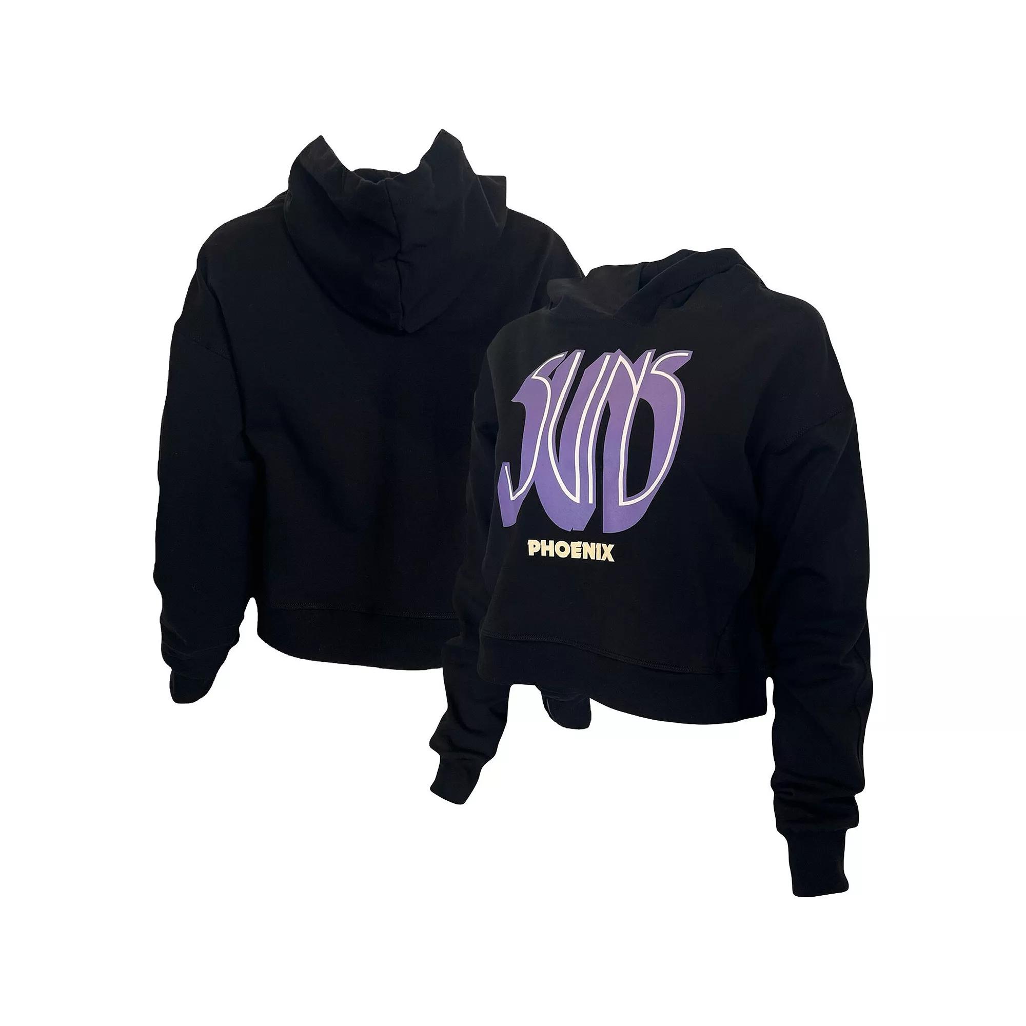 Women's Lusso Black Phoenix Suns Layla World Tour Cropped Pullover Hoodie,  Product Image