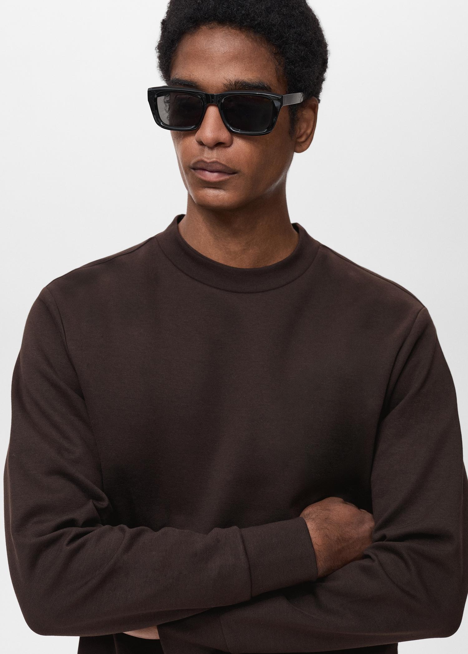 Regular-fit cotton sweatshirt - Men | MANGO USA Product Image