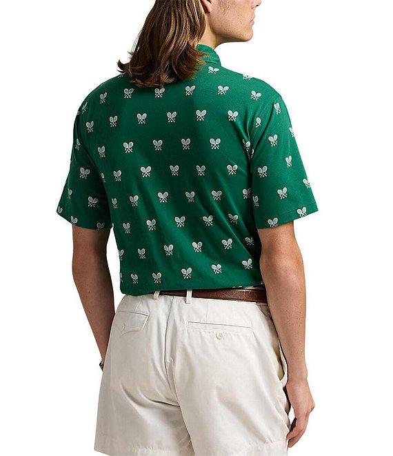 Polo Ralph Lauren Classic Fit Racquet-Print Short Sleeve Polo Shirt Product Image
