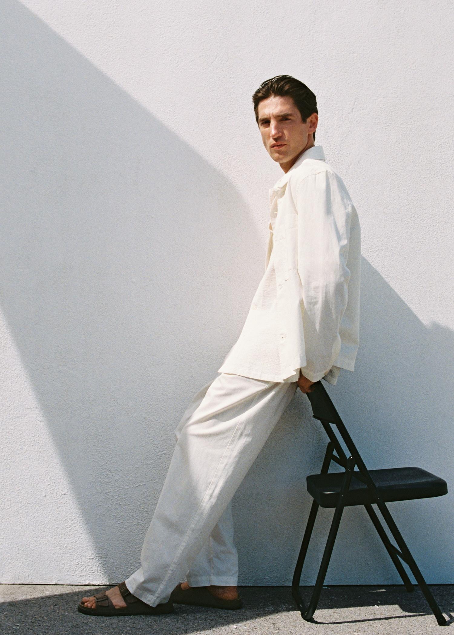 Regular-fit linen pants - Men | MANGO USA Product Image