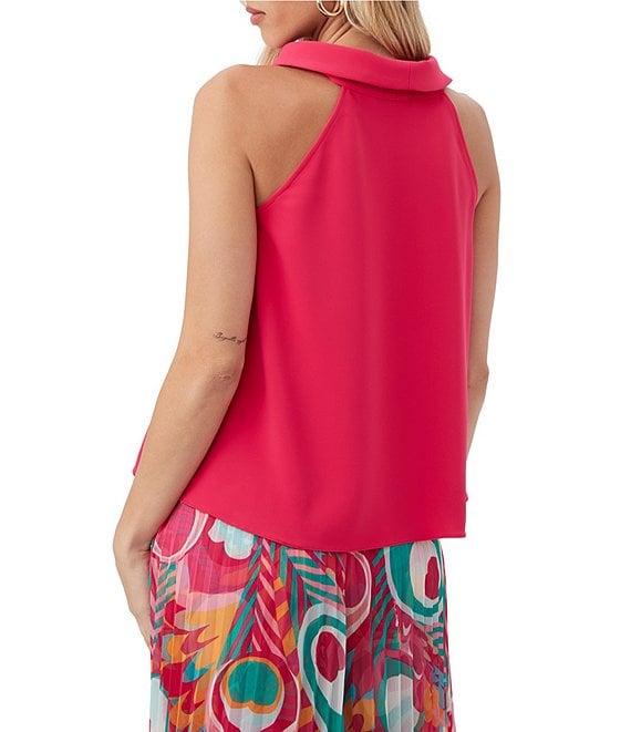 Trina Turk Eze Fold Over Halter Neck Sleeveless Top Product Image