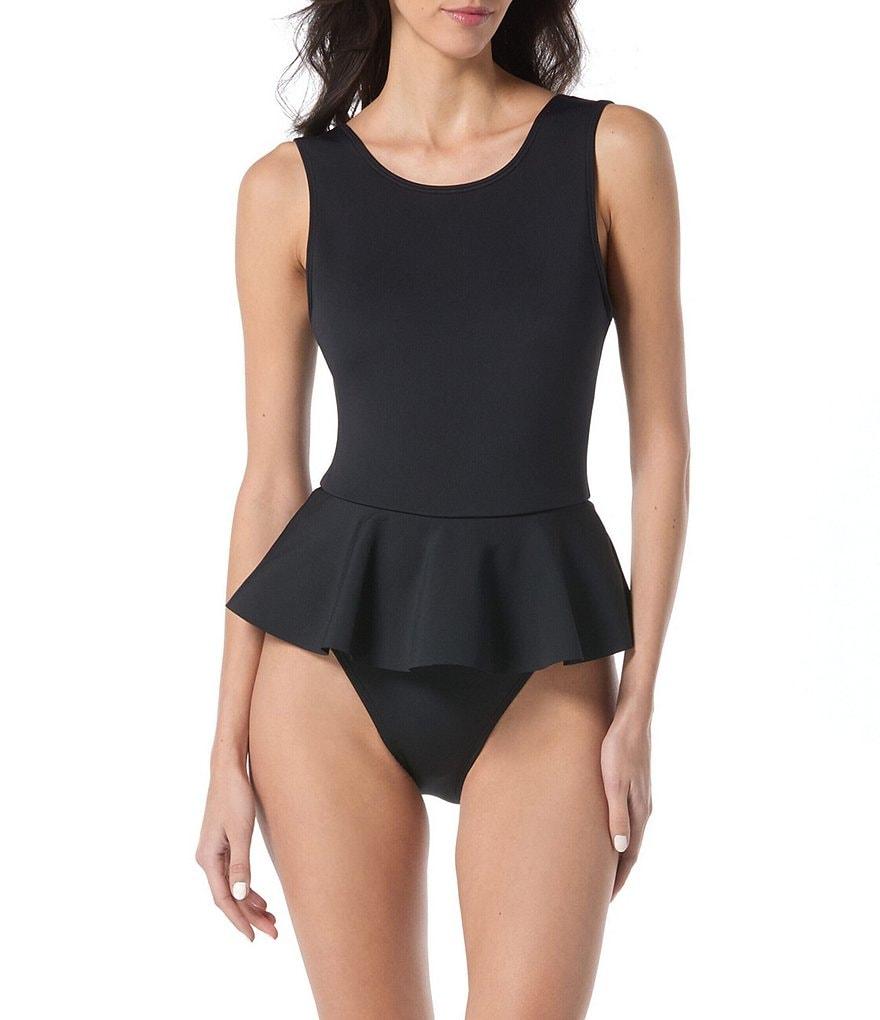 Vince Camuto Scuba High Neck Skirted One Piece Swimsuit Product Image