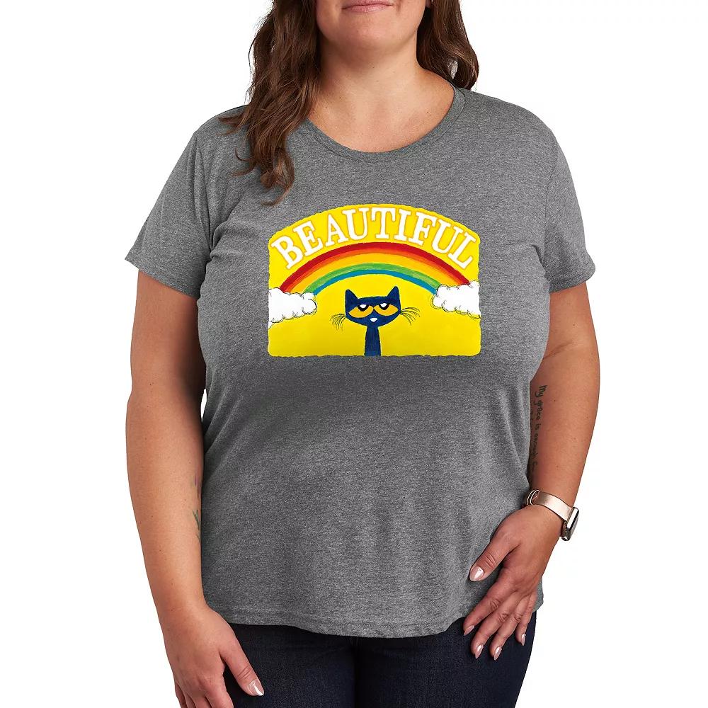 Plus Pete the Cat Beautiful Rainbow Graphic Tee, Women's,  Product Image