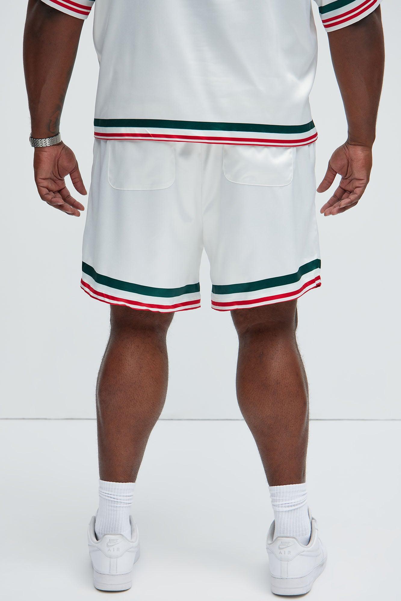 Fargo Printed Stripes Shorts - White/combo Product Image
