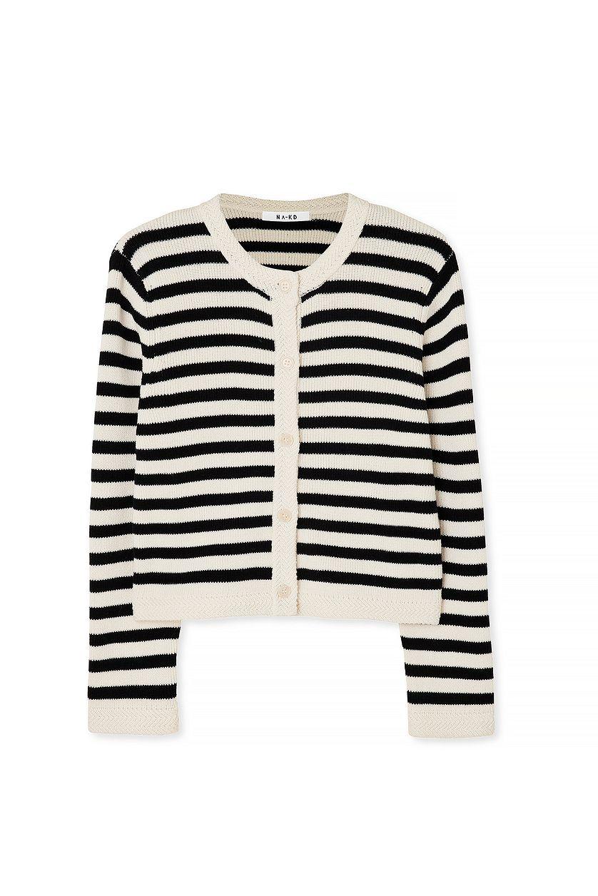 Striped Knitted Cardigan Product Image