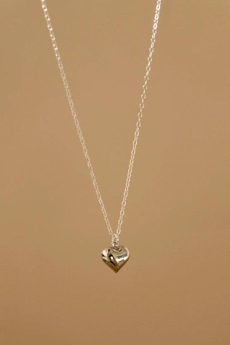 Clara Puff Heart Necklace- Silver Product Image