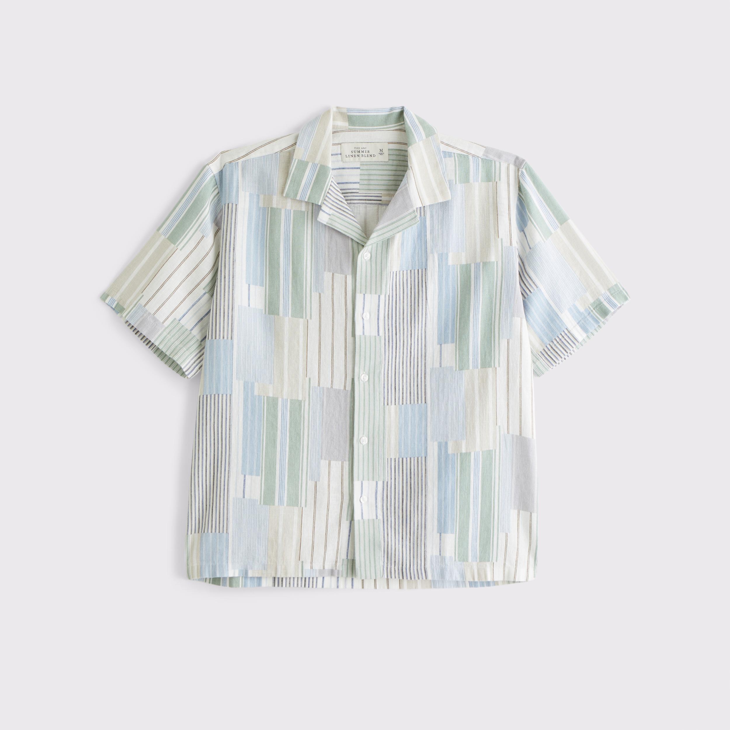 Camp Collar Summer Linen-Blend Shirt Product Image