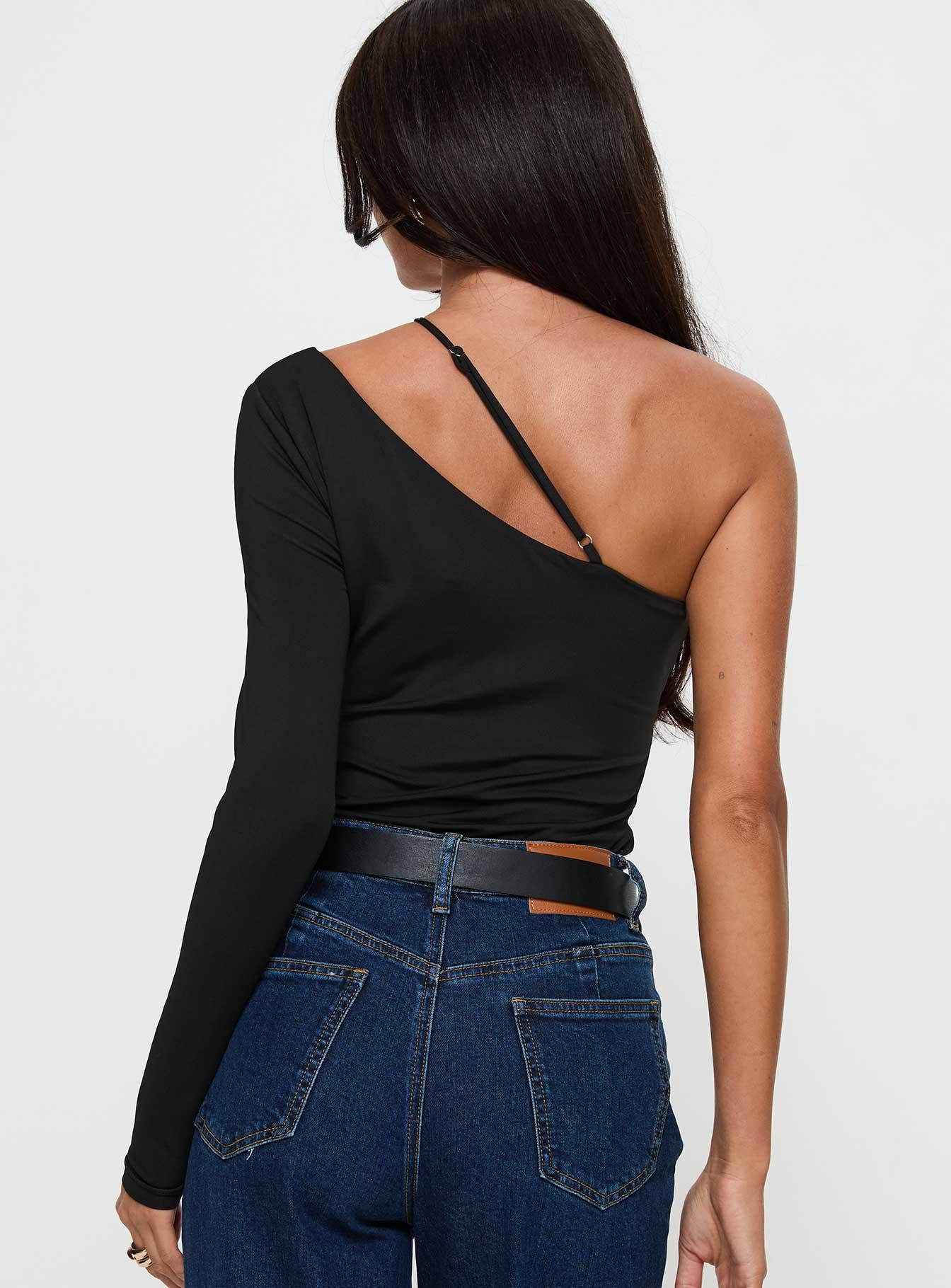Play Pretend One Sleeve Bodysuit Black Product Image