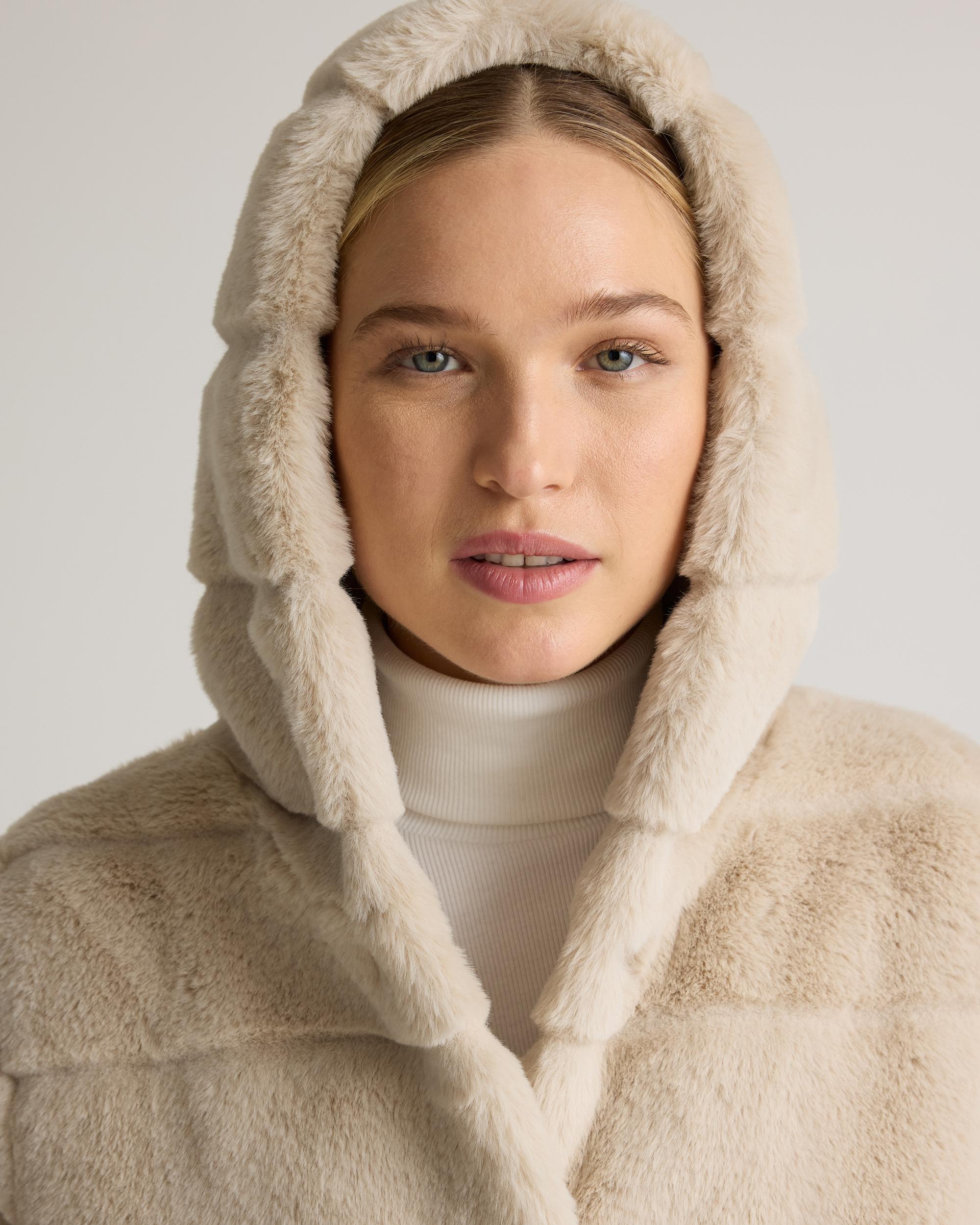 Quince | Women's Hooded Faux Fur Jacket Recycled Polyester Product Image