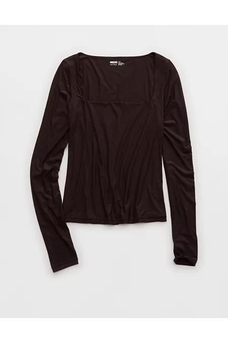 SMOOTHEZ Square Neck Long Sleeve T-Shirt Women's Product Image