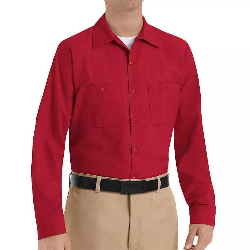 Mens Red Kap Classic-Fit Industrial Long Sleeve Button-Down Work Shirt Product Image