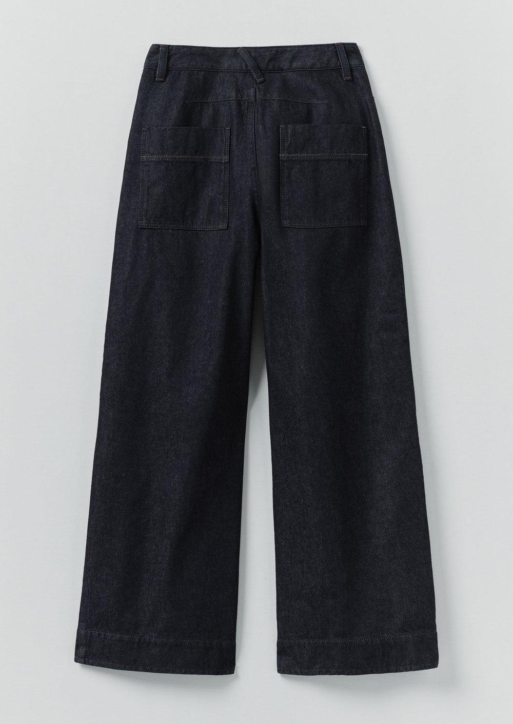 Wide Leg Denim Pants | Indigo Product Image