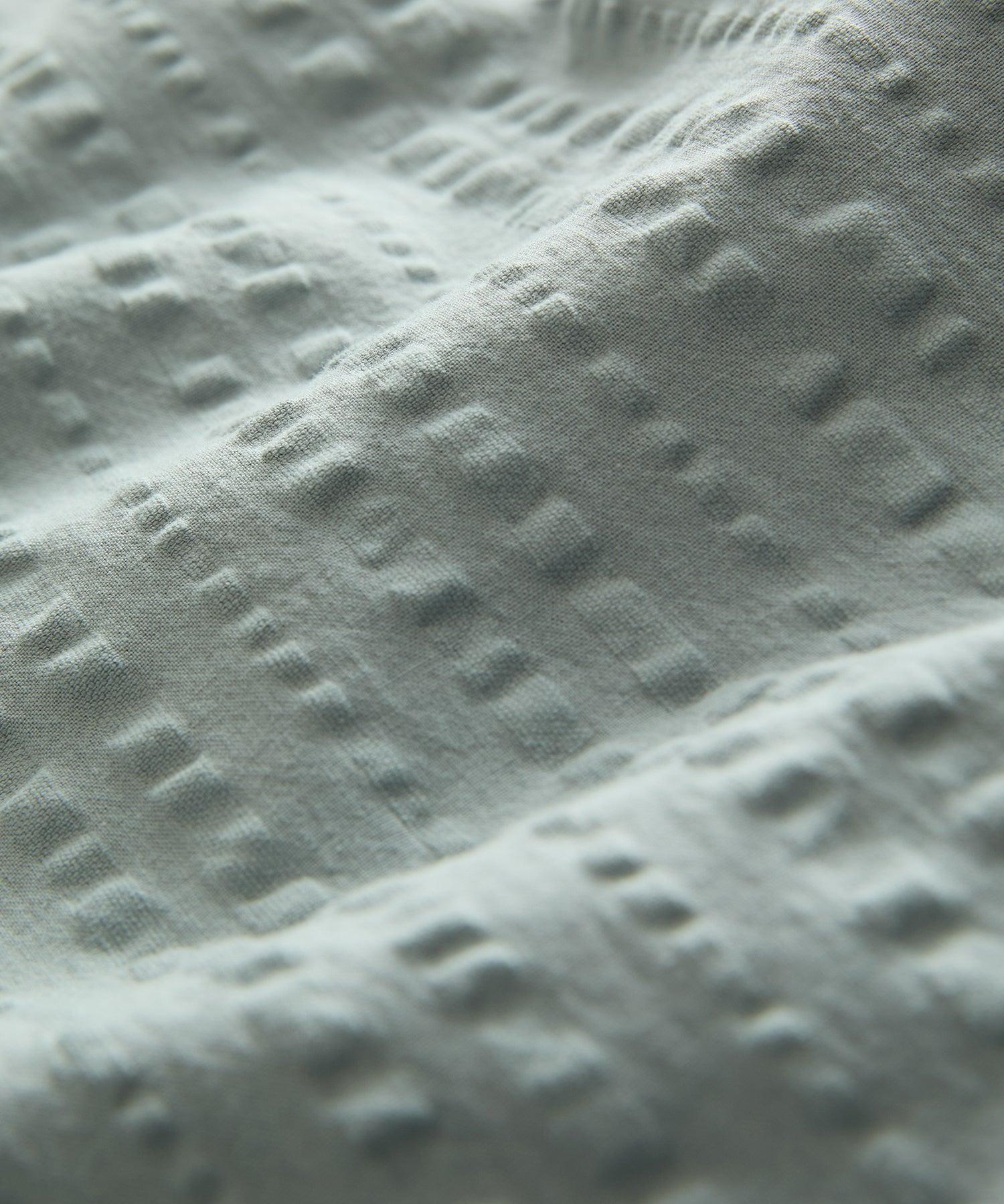 Cropped Seersucker Camp Collar Shirt Product Image