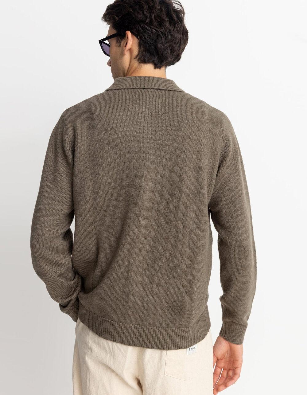 RHYTHM Mohair Mens Long Sleeve Button Up Shirt - OLIVE Product Image