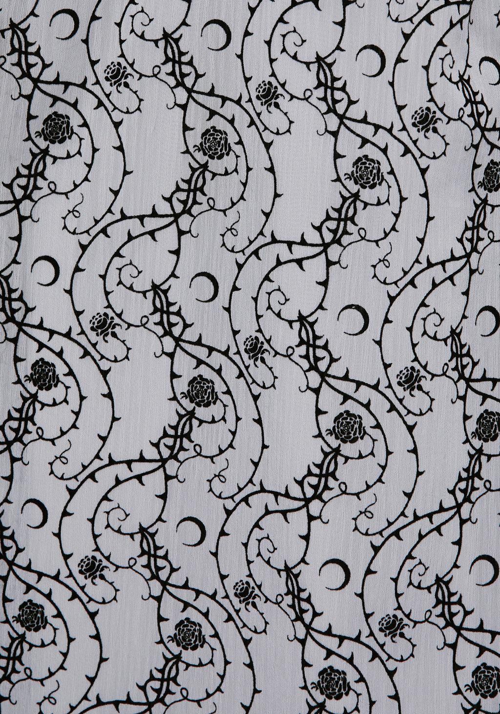 Rosethorn Flocked Velour Chiffon Ruffle Midi Skirt - Blue Product Image