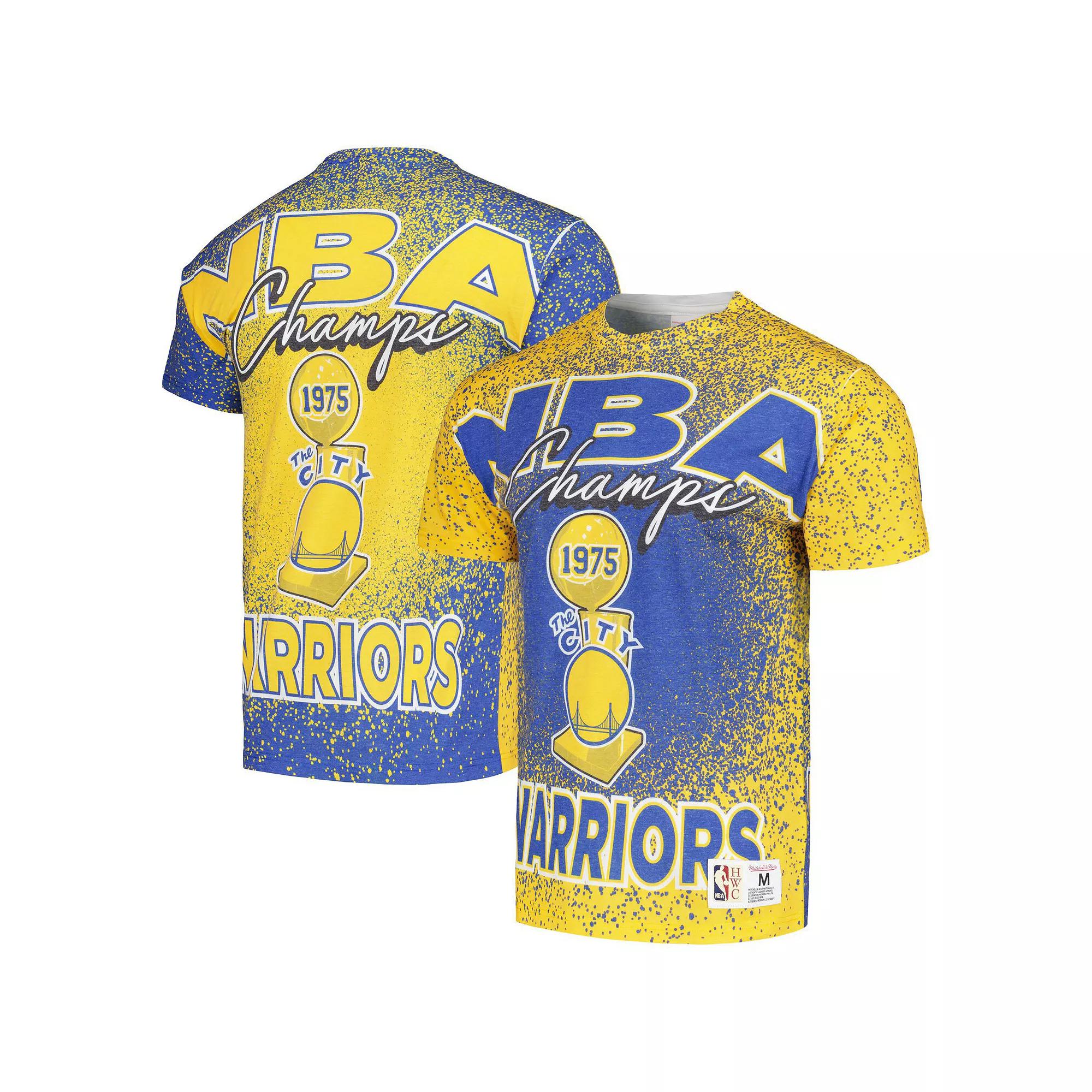 Men's Mitchell & Ness Gold Golden State Warriors Hardwood Classics 1975 NBA Champions Champ City T-Shirt, Size: Medium Product Image
