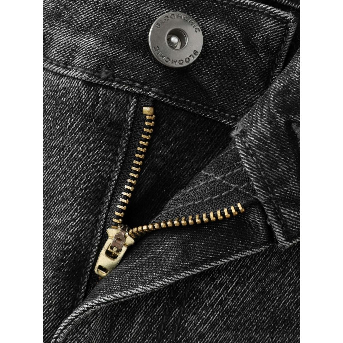 Plus Size Supersoft Stretchy Skinny-Fit Jeans Women Denimgrey Leisure Topstitching High stretch Slanted pocket Jeans BloomChic 30/6X Product Image