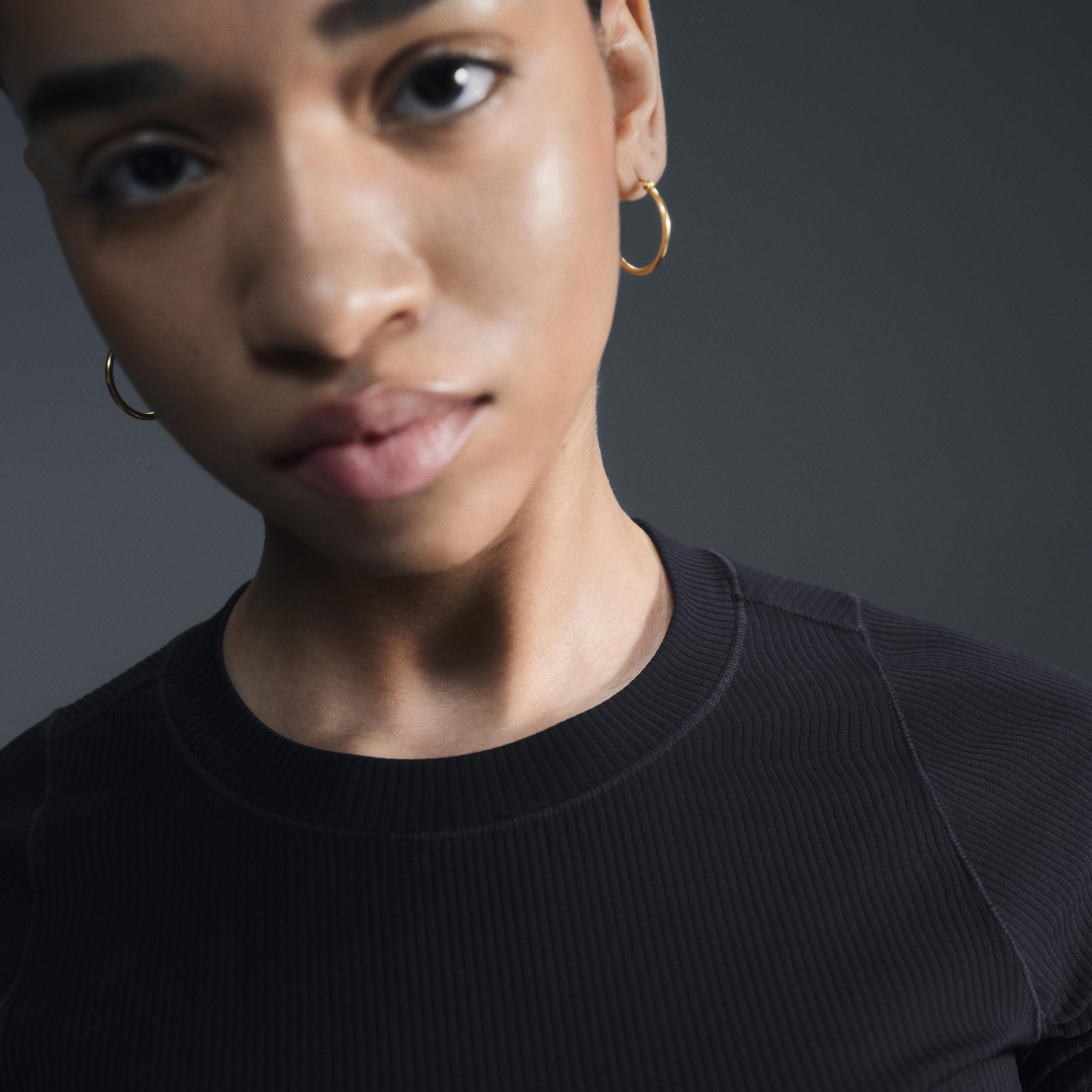 Nike Womens Zenvy Rib Dri-FIT Short-Sleeve Top | HF2772-010 Product Image