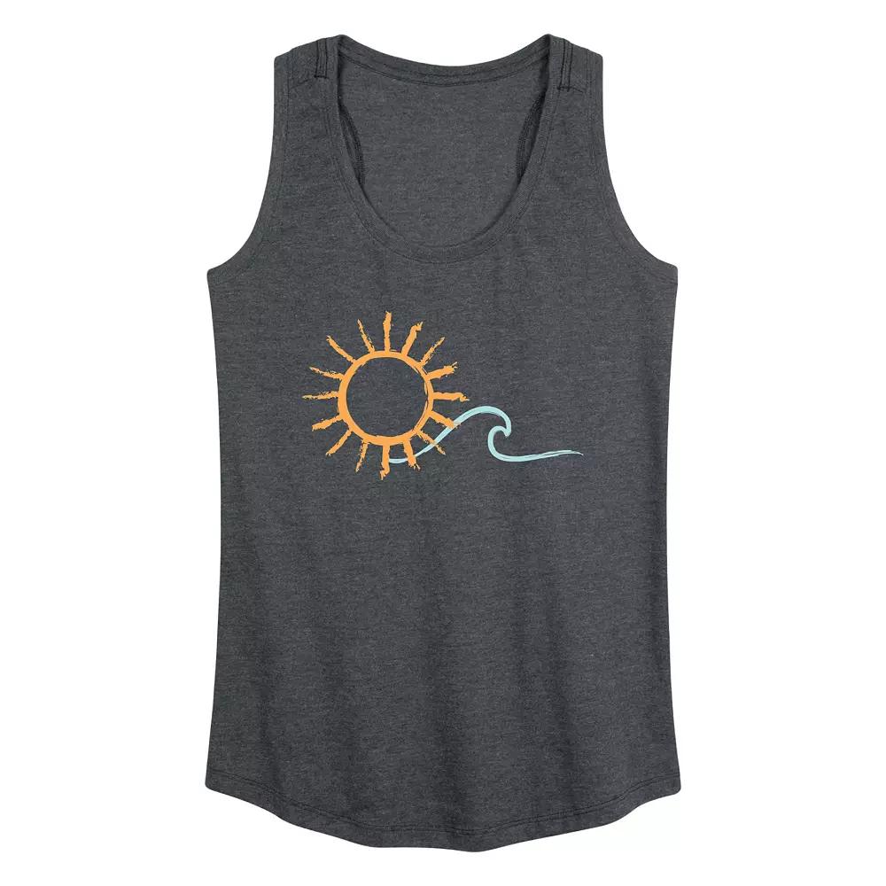 Women's Brushstroke Sun & Wave Graphic Tank Top,  Product Image