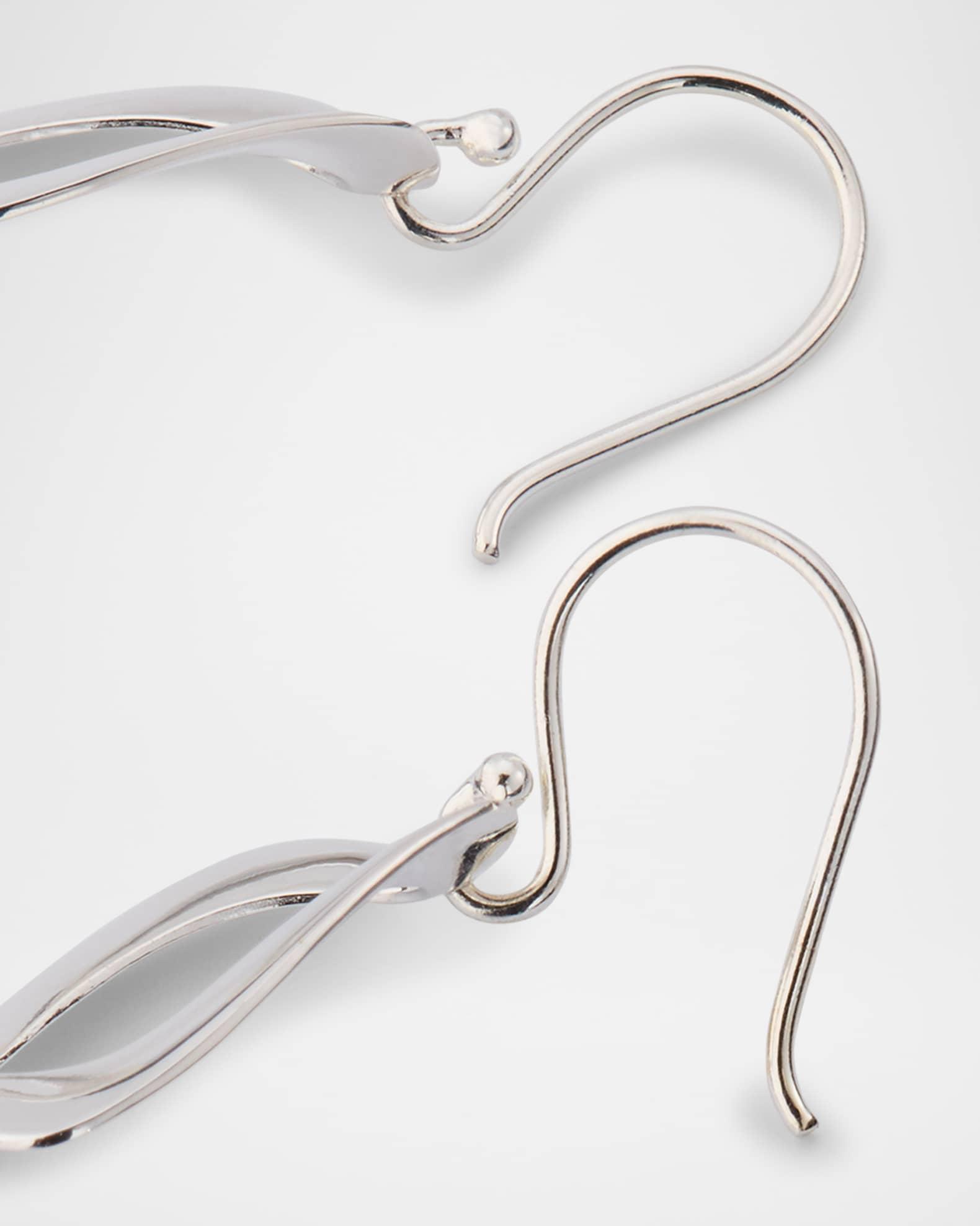  925 Classico Small Rounded Rectangle Wavy Frame Earrings Product Image