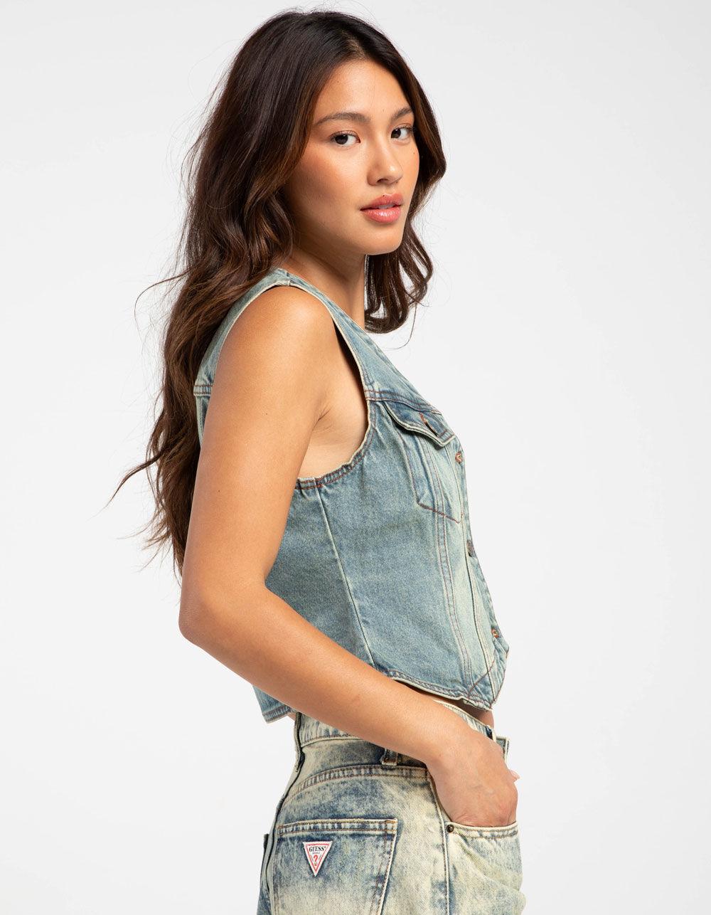 GUESS ORIGINALS Vintage Womens Denim Vest - MEDIUM VINTAGE Product Image