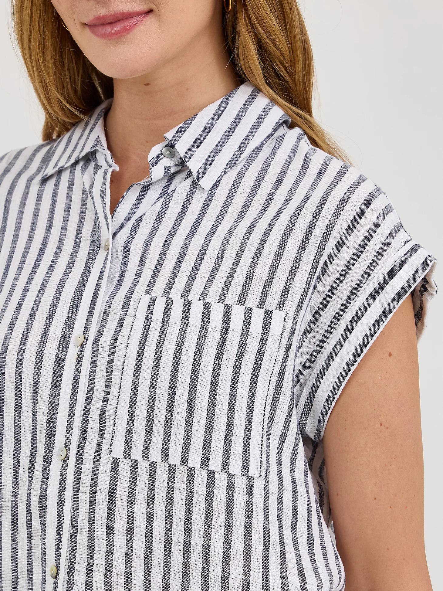 Women's Stripe Linen Button Down Shirt | Women's Tops | Lee® Product Image