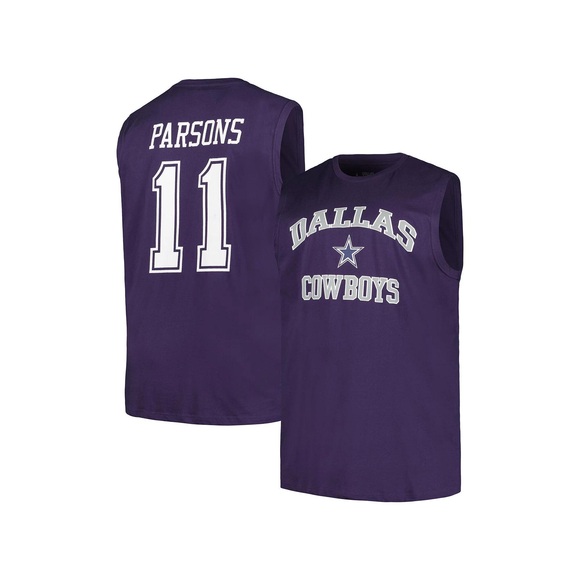 Men's Fanatics Micah Parsons Navy Dallas Cowboys Big & Tall Muscle Tank Top, Size: 2XB, Blue Product Image