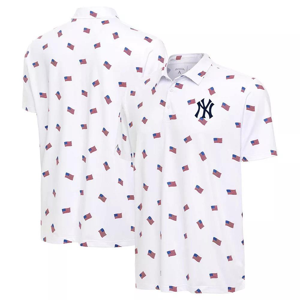 Men's Antigua White New York Yankees Americana Polo,  Product Image