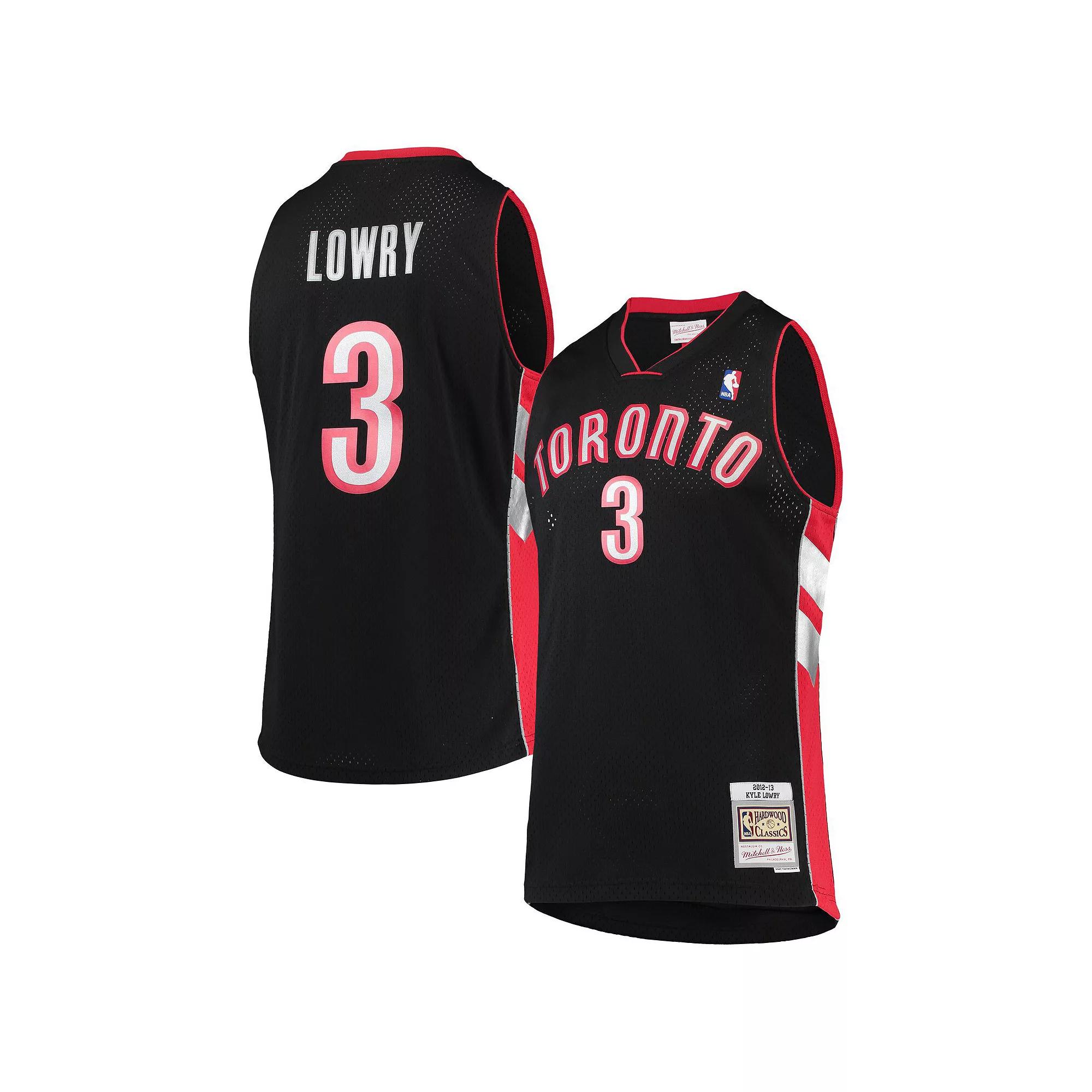 Men's Mitchell & Ness Kyle Lowry Black Toronto Raptors Hardwood Classics Swingman Jersey, Size: Small, Rpt Black Product Image