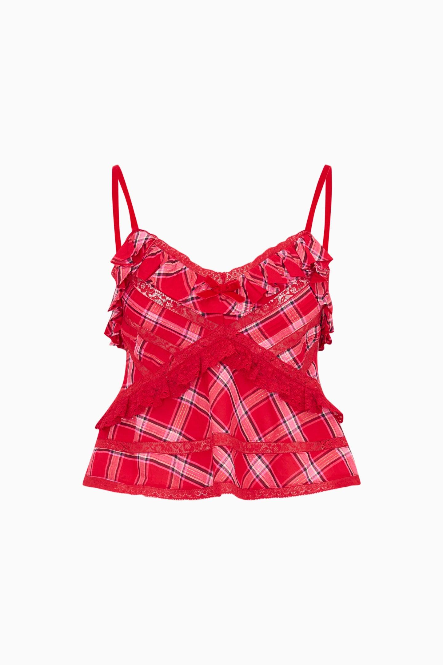 Ruffle Mini Tartan Skirt Product Image
