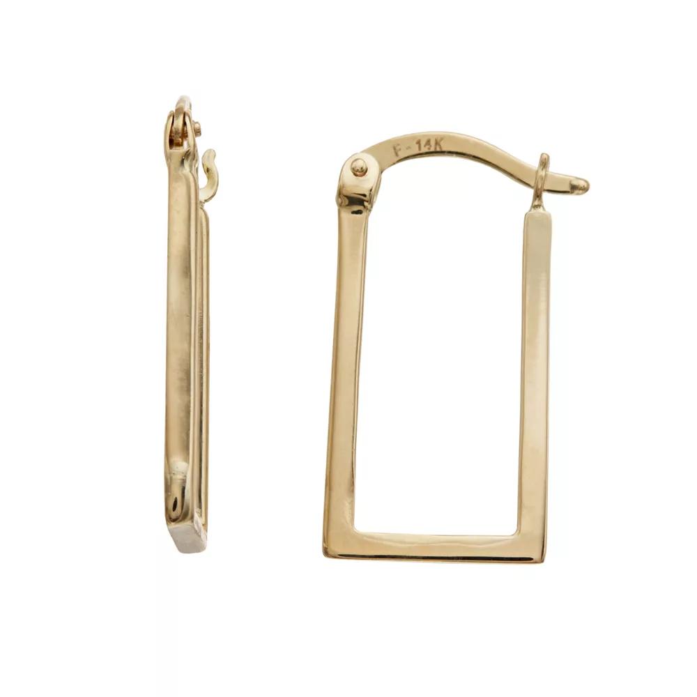 Au Naturale 14k Gold Rectangle Hoop Earrings, Women's, Yellow Product Image
