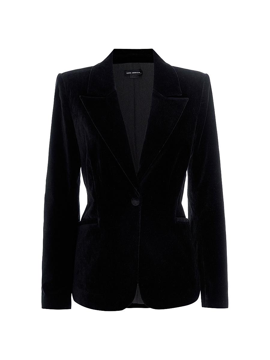 Womens Velvet Sculpted Blazer | | Good American by Khlo Kardashian Product Image