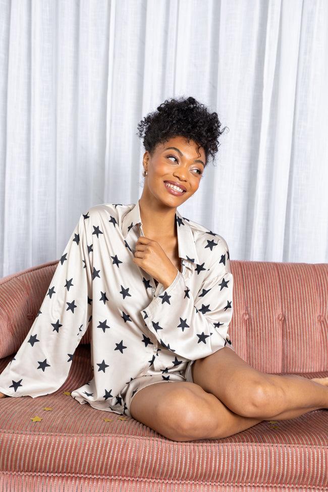 Pajama Party Neutral Stars Pajama Top FINAL SALE Product Image